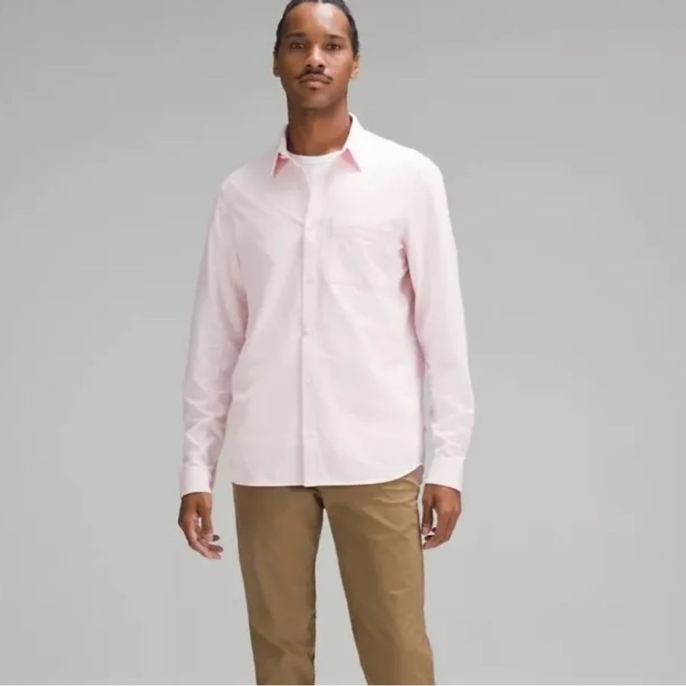 lululemon athletica Men's Light Pink Button-Down Shirt